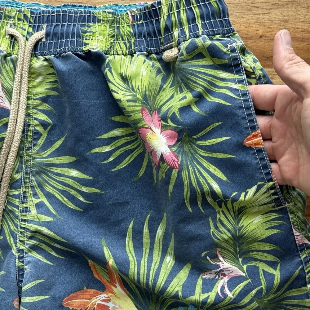 Polo Ralph Lauren Mens Traveler Swim Shorts Tropical Floral Pattern Size Medium